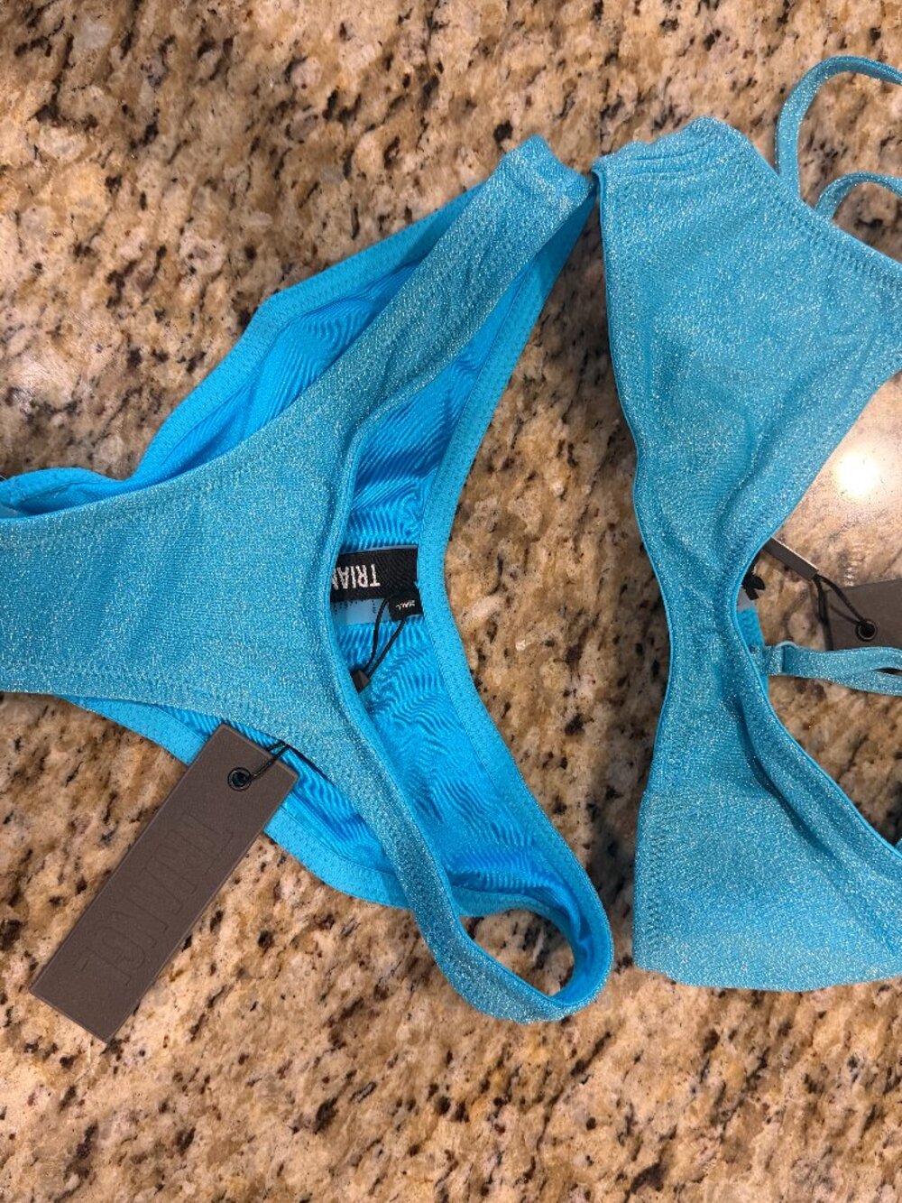Triangl Bikini Set - Maia Baby Blue Sparkle (XXS)
